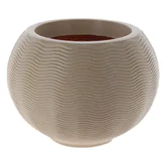JUST HOME COLLECTION - Macetero Ondulado Redondo 40 Arena