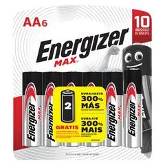 ENERGIZER - Pack de 6 pilas alcalinas AA 1.5V