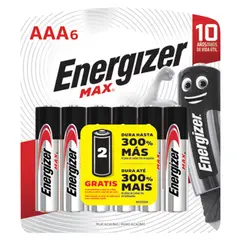 ENERGIZER - Pack de 6 pilas alcalinas AAA 1.5V