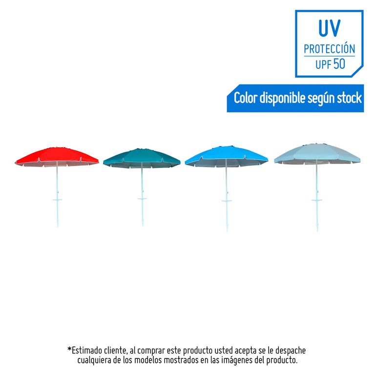Sombrilla de Playa +UV 50 2m Colores Varios
