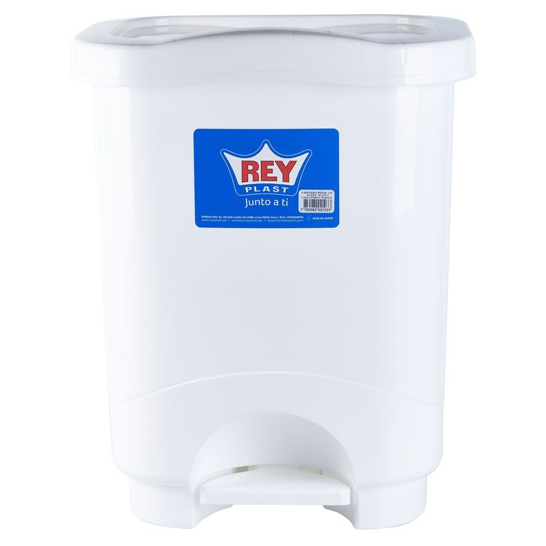Basurero de Plástico Reyplast Blanco 24L