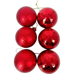 DEAR SANTA - Set 12 Esferas Roja Diamante Navidad 6cm