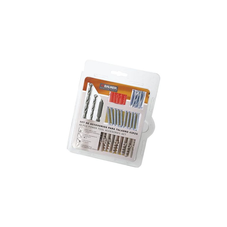 Set Accesorios para Taladro Acero 43 Pzs Bauker
