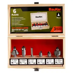 BAUKER - Set de Fresas 6mm 6 Pzs