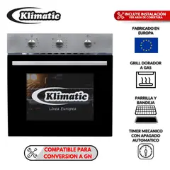 KLIMATIC - Horno Empotrable a Gas Lubeck Negro 60L BC