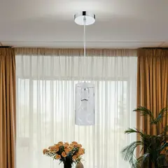 JUST HOME COLLECTION - Lámpara Colgante de Techo 1 Luz Memphis Plateada