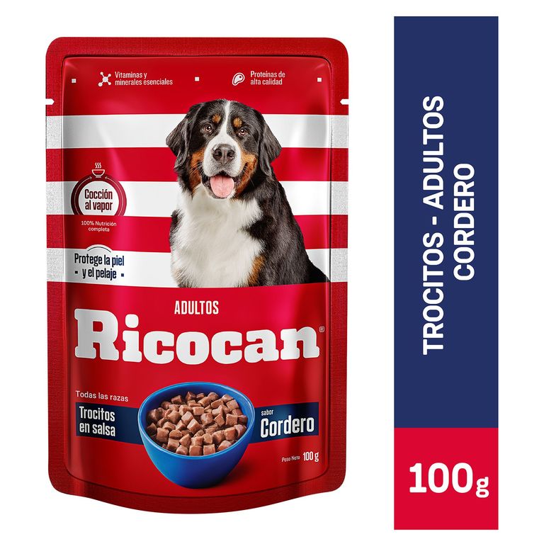 Ricocan Alimento Húmedo para Perro Adulto Sabor Cordero 100 gr