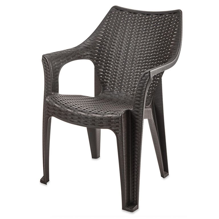 Silla de Plástico Aruba con Brazos Marrón