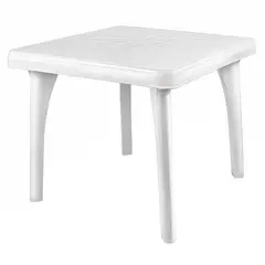 REYPLAST - Mesa Plástica Cuadrada Fiesta Blanca 85x15x85cm