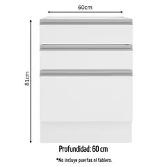 MADESA - Mueble de Cocina Alacena Blanco Rovere 54cm ancho