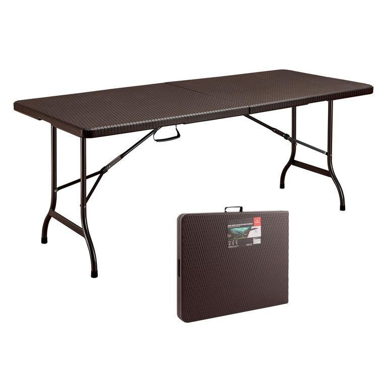 Mesa Plegable Rectangular Café 180x75x72 Cm