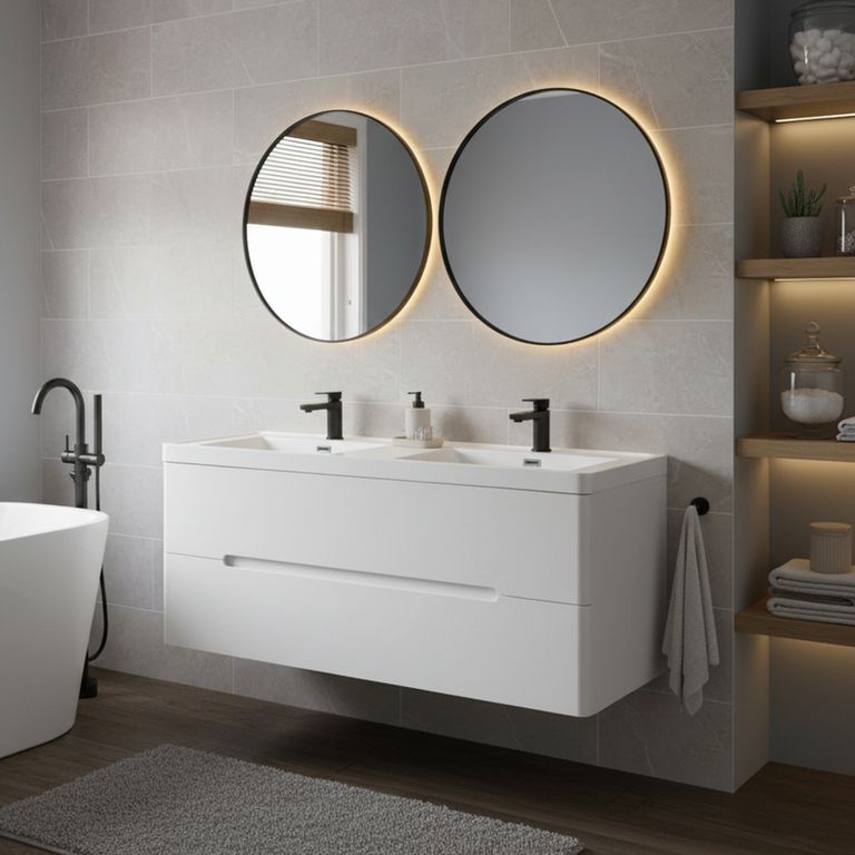 Kit Mueble Vanitorio River Blanco 120x48x55 cm