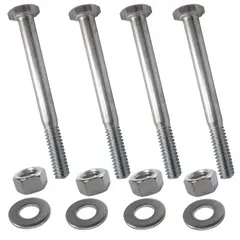 MAMUT - Perno Hexagonal+Tuerca+Arandela 3/8 x 3 1/2 Zincado 4Un