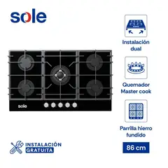 SOLE - Cocina empotrable Gas Sole X5 Quemadores