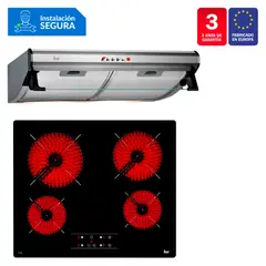 TEKA - Combo Cocina Empotrable 4 Quemadores TB 6415 + Campana Lineal 60cm C 6310