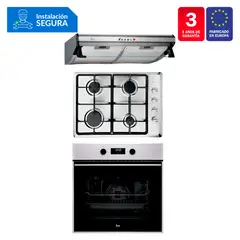 TEKA - Tricombo Campana Tradicional C 6310 C/F + Cocina Empotrable HLX 50 4G AI CI + Horno Eléctrico HBB 635