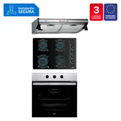 TEKA - Tricombo Cocina Empotrable 4 Hornillas GBC 64003 KIB + Campana Lineal 60cm C 6310 C/F + Horno Eléctrico 76 Lt HBB 535