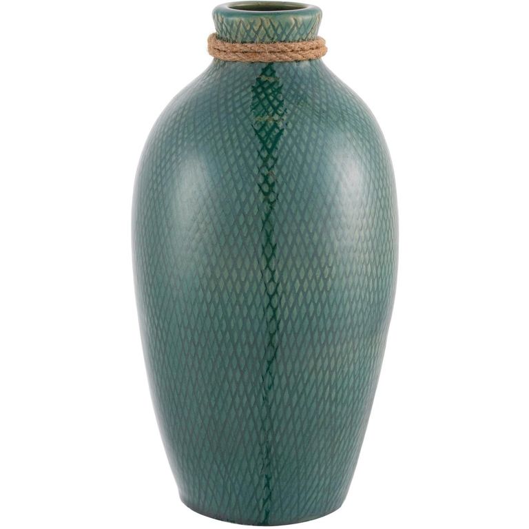 Florero Kaula Cerámica Verde Jade 15x28cm