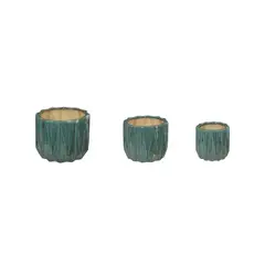 JUST HOME COLLECTION - Set 3 Maceteros Nui Color Verde Jade 33x26x