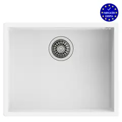 TEKA - Lavadero de Cocina Cuarzo 1 Poza Square Blanco 50x40cm