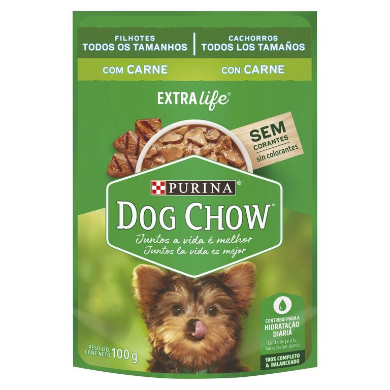 Dog Chow Alimento Húmedo para Perro Cachorro Sabor Carne y Leche 100 gr