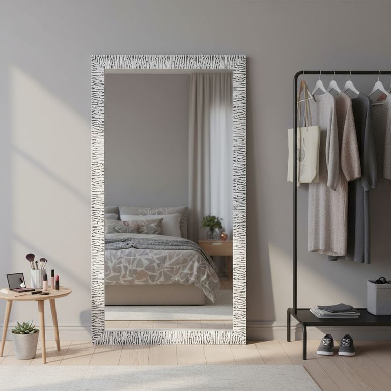 Espejo Decorativo Rectangular Foligno Plateado 120x60cm
