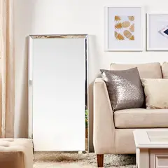 JUST HOME COLLECTION - Espejo Decorativo Rectangular Doble Bisel Plateado 120x60cm