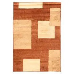 JUST HOME COLLECTION - Alfombra Rectangular Marron Carrera Cuadros