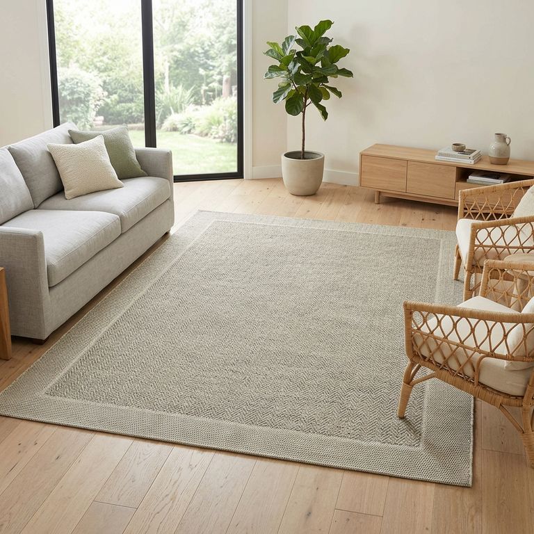 Alfombra Rectangular Beige Indy Border 120x170cm