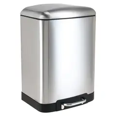 JUST HOME COLLECTION - Papelera Rectangular de Acero Inoxidable con Pedal 6 litros