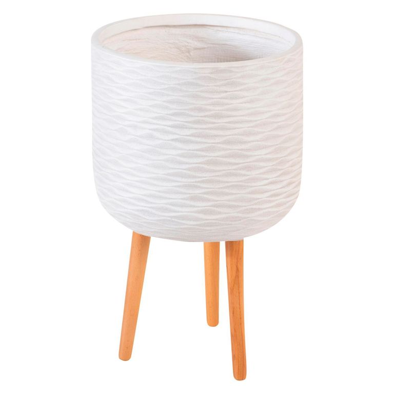 Macetero con Patas Blanco 37x61x
