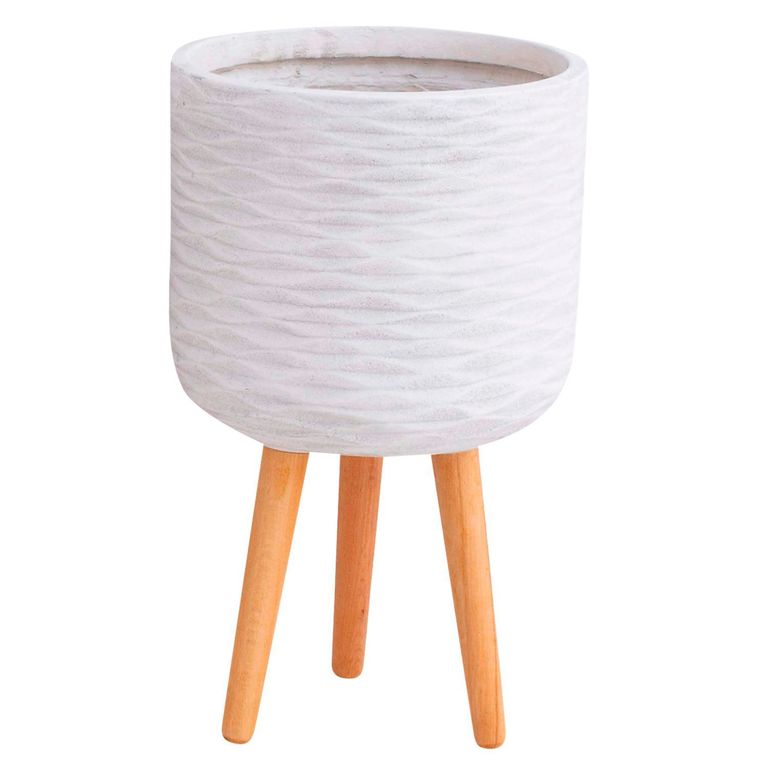 Macetero con Patas Blanco 30x51x