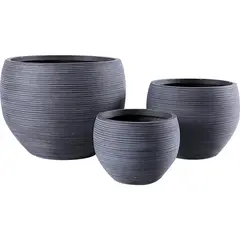 JUST HOME COLLECTION - Set 3 Maceteros Stripe Gris 50x38x