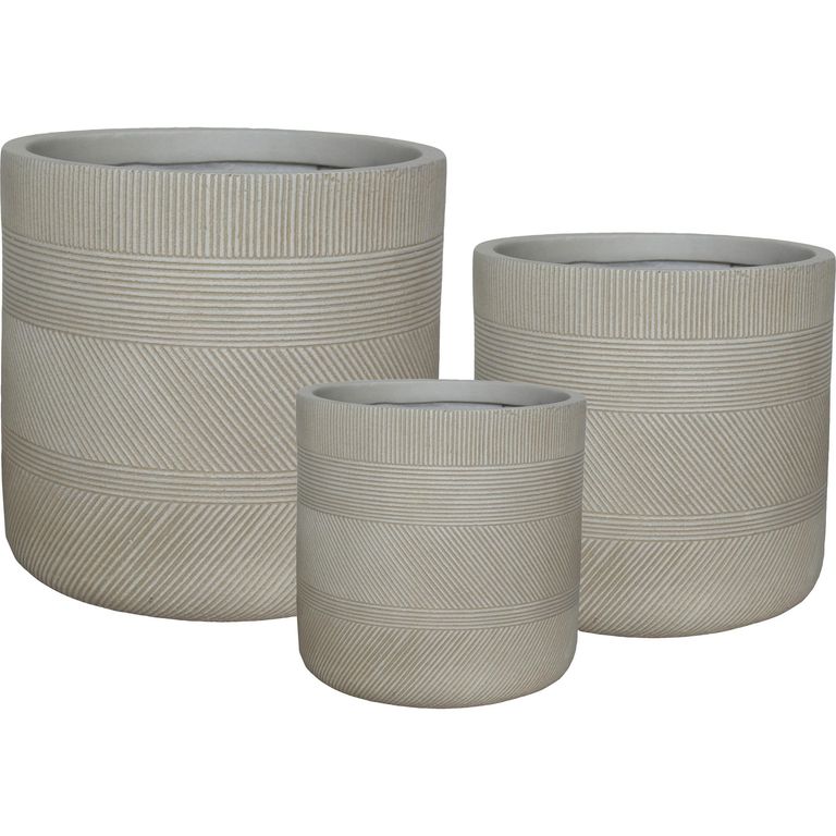 Set 3 Maceteros Line Sand Color Arena 39x39x