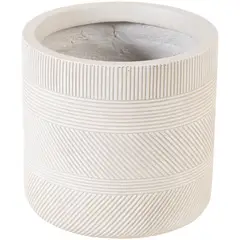 JUST HOME COLLECTION - Macetero Fibra Line Sand Color Café 39x39x