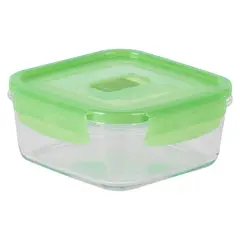Luminarc - Táper Hermético Cuadrado 0.76L con Tapa Verde