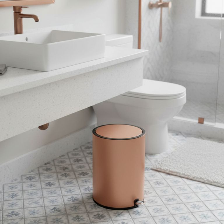 Papelera Redonda de Plástico Champaña 6L