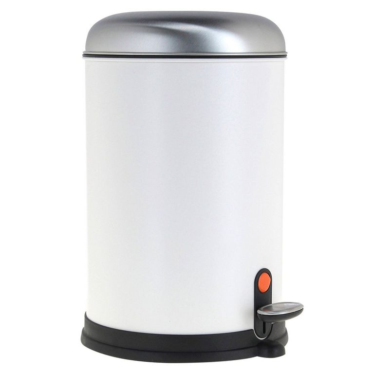 Papelera Redonda de Metal Blanca 12L