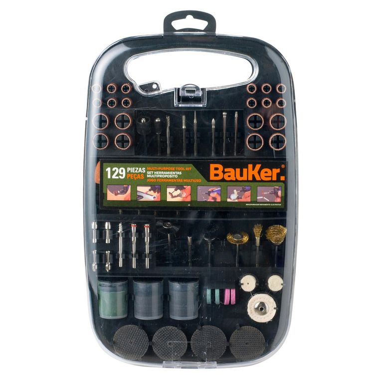 Kit de Accesorios Multipropósito 129 Piezas Bauker