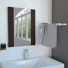 TUHOME - Espejo de Baño Rectangular Flotante Madrid Wengue 45x60cm
