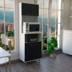 TUHOME - Mueble de Cocina Kitchen Blanco / Wengue