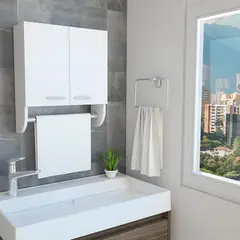 TUHOME - Botiquin de Baño Dos Puertas y Toallero Bath28 50x45x15cm