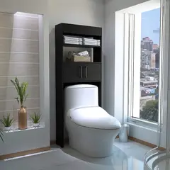 TUHOME - Mueble de Baño Organizador sobre Inodoro Madrid Wengue