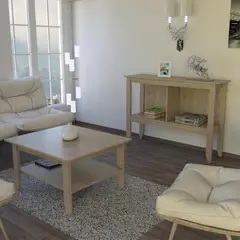 TUHOME - Combo Mueble Auxiliar + Mesa de Centro Essential Rovere