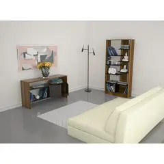 TUHOME - Combo Biblioteca 10 Repisas + Mueble Auxiliar Caramelo