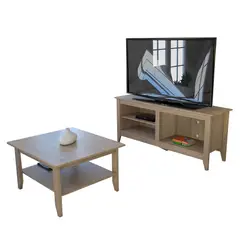 TUHOME - Mesa de Centro + Rack Essential Rovere