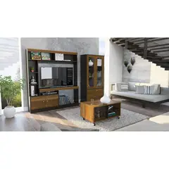 TUHOME - Centro de Entretenimiento 52" + Vitrina 3 Repisas + Mesa de Centro