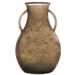 HOMY - Jarrón Cantaro Vidrio Marrón 20x32cm
