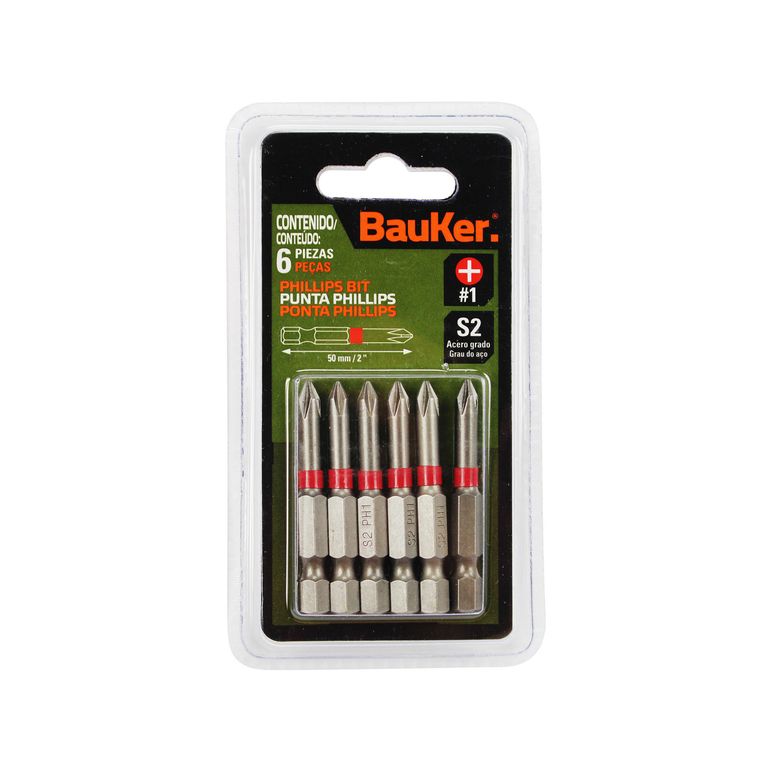 Set 6 Puntas Phillips #1x50mm