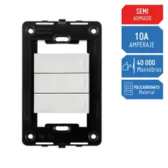 SICA - Interruptor Triple Silight Blanco